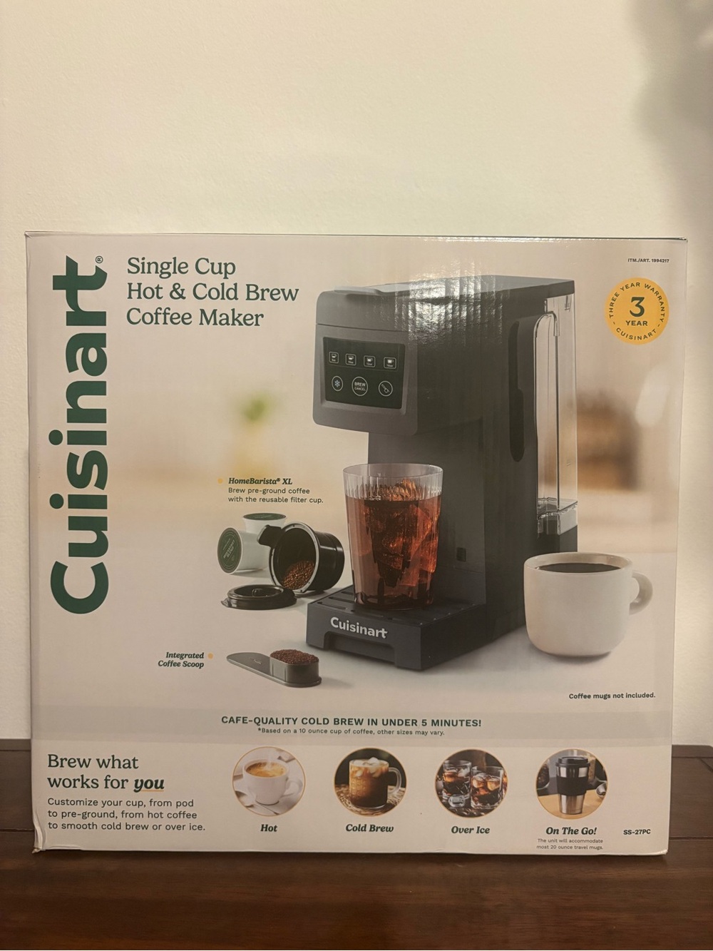 Cuisinart Single Cup Hot & Cold Brew Coffee Maker - Black & Clear
